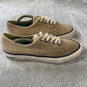 SeaVees Legend Raffia Sneakers Mens Size 8 Beige Coastal‎ Casual Canvas Shoes